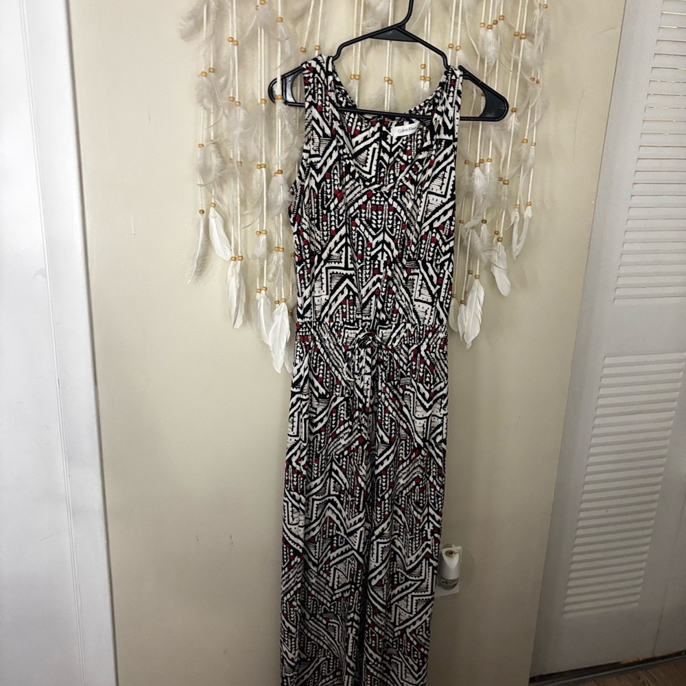 Black and White Geometric Print Jumpsuit